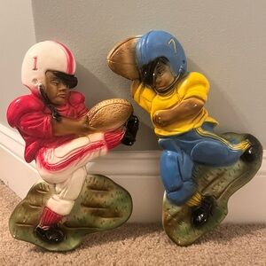 Lot of 2 - Vintage 1972 Football Player Wall Decor